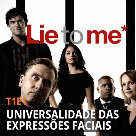Imagem promocional do episódio 1 da temporada 1 de Lie to Me representando universalidade das expressões faciais.