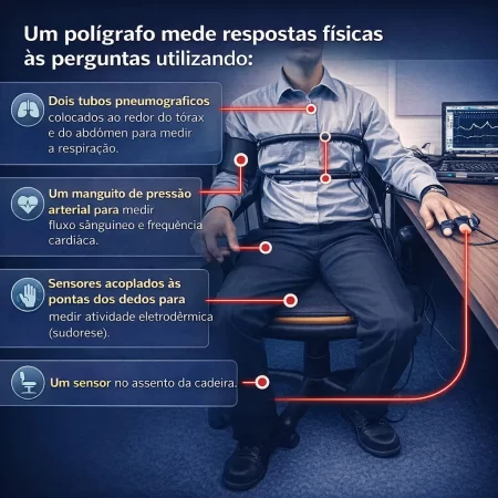 Representação visual do risco interpretativo na detecção de mentiras com base fisiológica.