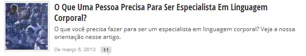 Especialista em Linguagem Corporal