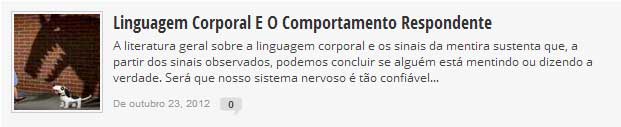 Linguagem Corporal e o comportamento respondente Linguagem Corporal e o comportamento respondente