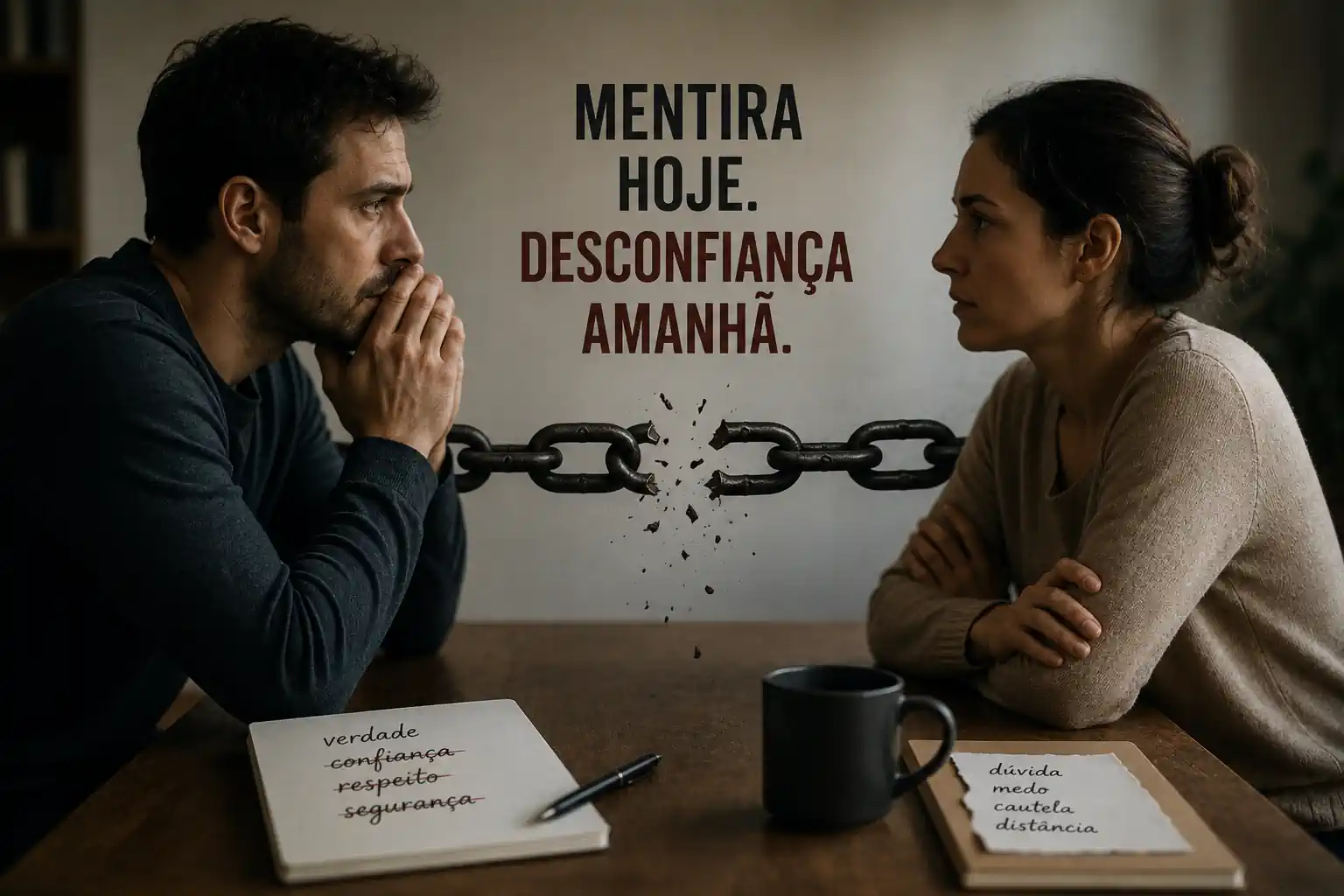 Qual é o efeito da mentira na confiança?